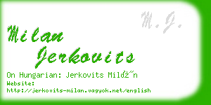 milan jerkovits business card